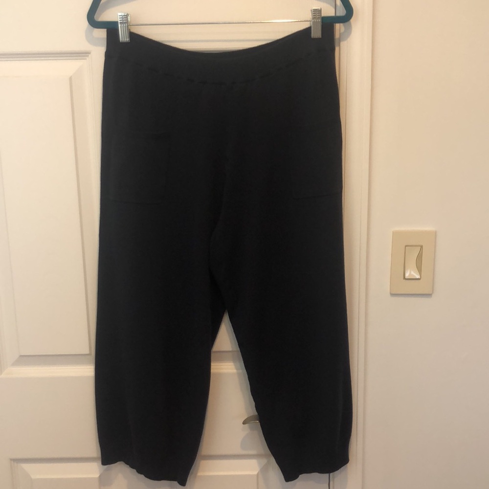 Anthro Sparrow Cropped Barrel Relaxed Knit Patch Front Pockets Pants Size M